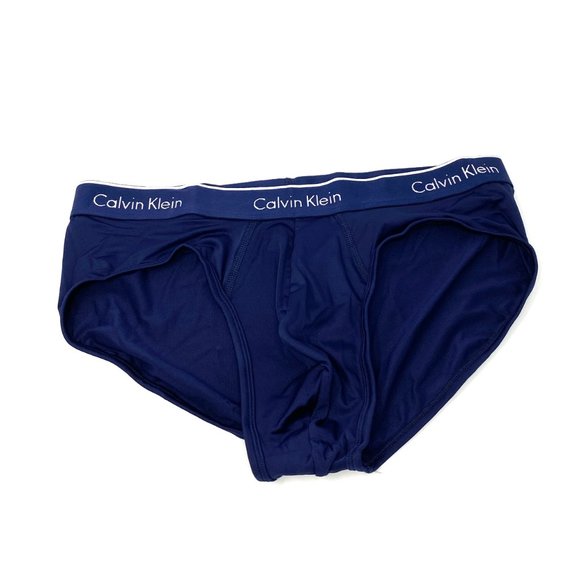 🌿SALE🌿 Calvin Klein 3 PACK Men's Hip Brief Blue Gray Logo Size S XL NP21620936 - Picture 2 of 7